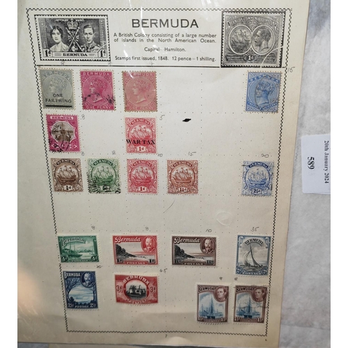 589 - Page Of Bermuda Stamps