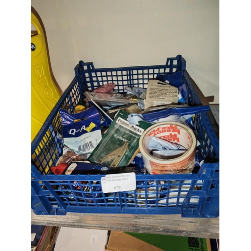 670 - Crate Of Diy Fixings Etc