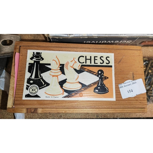 154 - Chess Set Inbox One Piece Missing