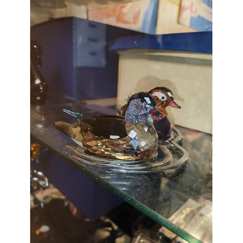 276 - Swarovski Pair Of Mandarin Ducks On Stand Approx. 2.5