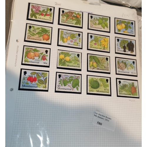 580 - 5 Pages Of Montserrat And St Helena Stamps