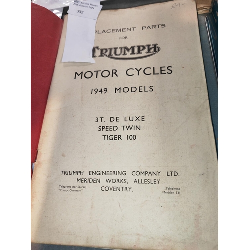 582 - Triumph Motorcycle Replacement Parts Box 1949