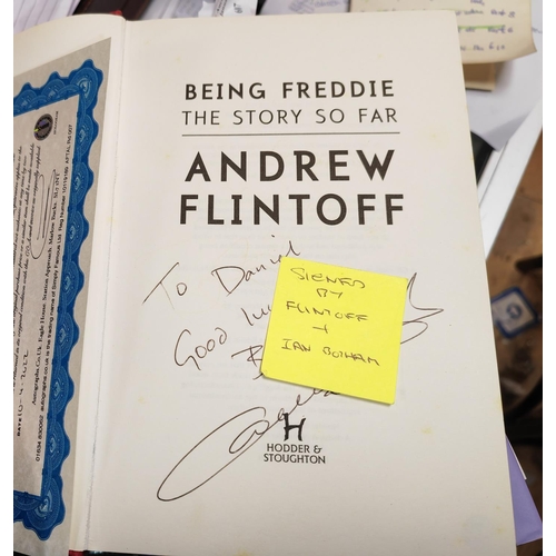 607 - Andrew Flintoff Being Freddie My Story So Far Book Signed By Flintoff And Ian Botham With Genuine Ce... 