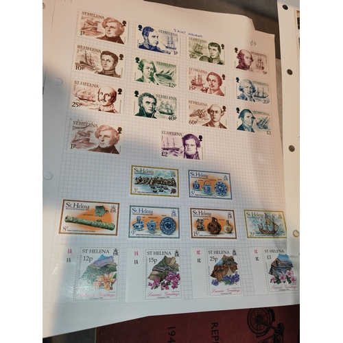 580 - 5 Pages Of Montserrat And St Helena Stamps