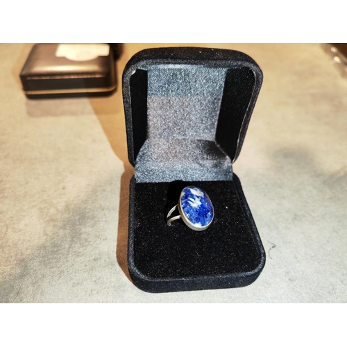 334 - Silver Ring Blue Stone