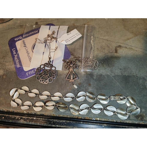 370 - 3 Silver Necklaces With Pendants