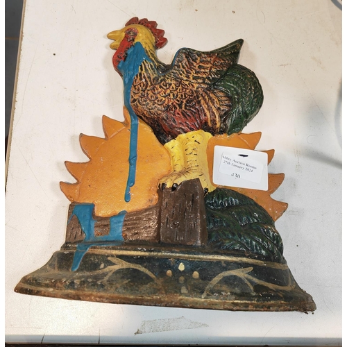 430 - Cast Iron Rooster Door Stop