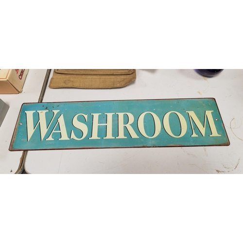 465 - Heavy Tin Washroom Sign 49X13Cm