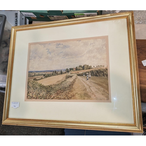 538 - Framed Farming Scene Watercolour At Vernon Hill June 1856 Signed