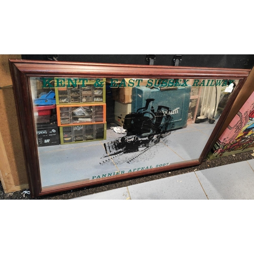 546 - Large Framed Kent & East Sussex Railway Pannier Appeal 2007 Mirror