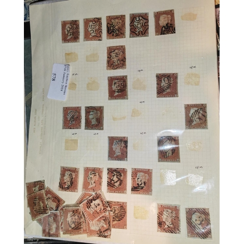 578 - Page Of Penny Red Stamps