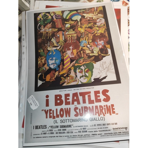 590 - The Beatles Yellow Submarine Italian Mobie Poster 42X30Cm