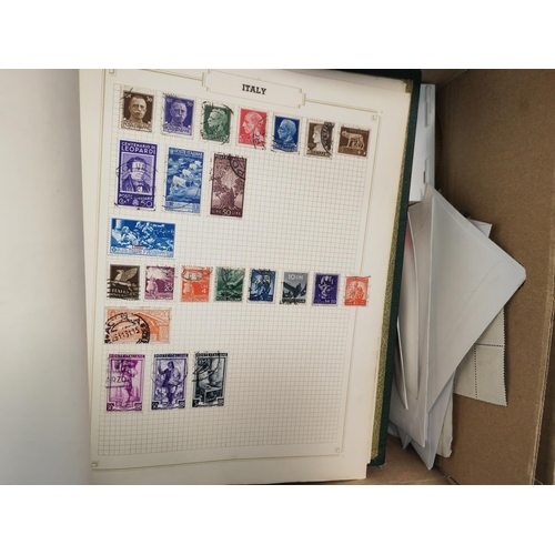 174 - Large Box Of Stamps, Albums Etc