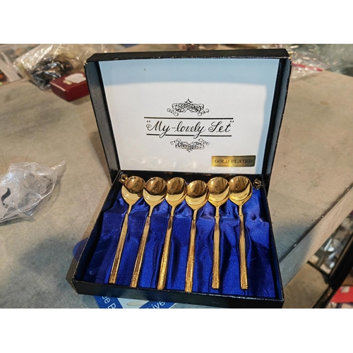 345 - Set Of Gold Plated Teaspoons