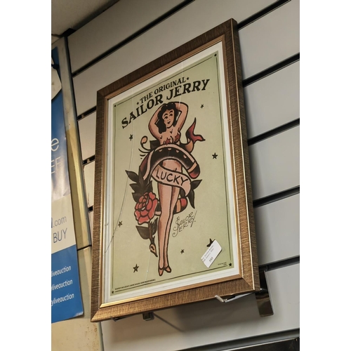 542 - Framed The Original Sailor Jerry Poster Broken Glass