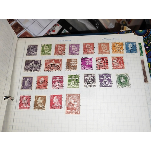 569 - Four Stamp Albums With Some Stamps With Some Loose Stamps