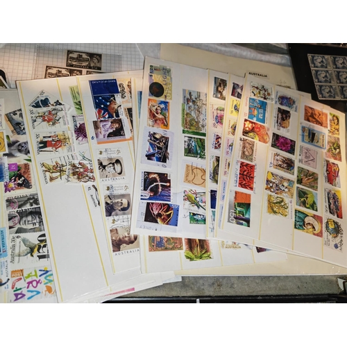 571 - Bag Of Australian Stamps On Card And Loose In Envelope