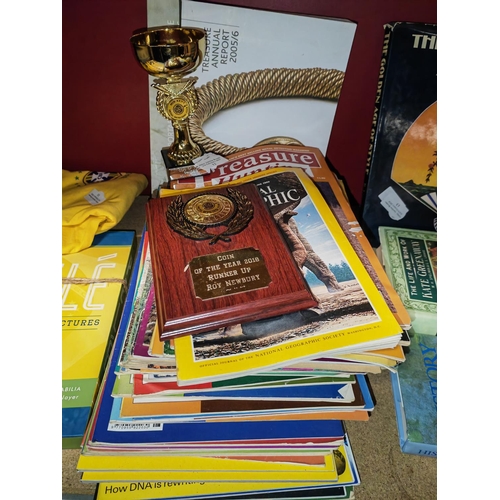 12 - Selection Of Treasure Hunting Books Plus 2 Trophies
