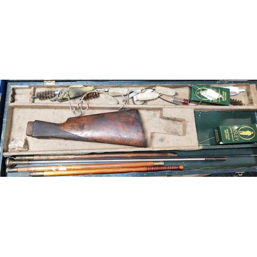 457 - Green Gun Case With Cleaning Contents