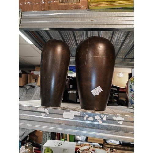 459 - Pair Of Wooden Vases