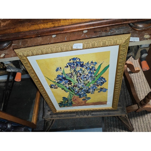 85 - Framed Vincent Van Gogh Print Of Flowers