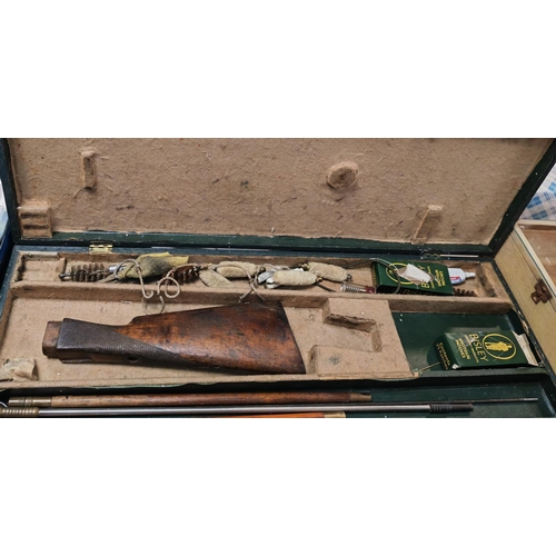 457 - Green Gun Case With Cleaning Contents