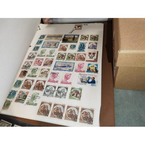 532 - Box Of Stamps And An Album Of Stanley Gibbon Album With A Few Stamps Inside