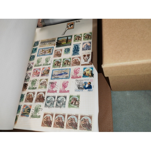 532 - Box Of Stamps And An Album Of Stanley Gibbon Album With A Few Stamps Inside