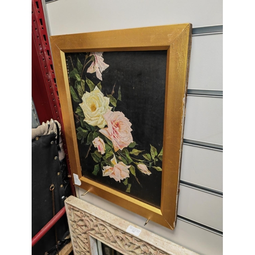 101 - Framed Oil On Board Of Roses