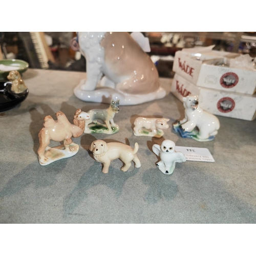 344 - Selection Of Wade 1St Series Whimsies, Daschund, Polar Bear, Pig, Camel, Owl And Alsatian