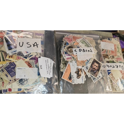 568 - 3 Bags Of World Stamps