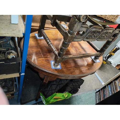 89 - Victorian Inlaid Rosewood Oval Occasional Table