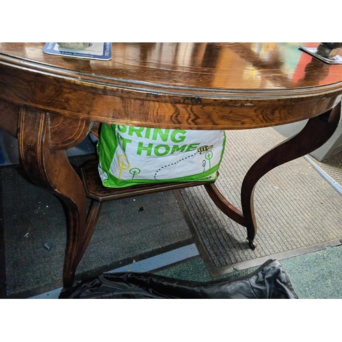 89 - Victorian Inlaid Rosewood Oval Occasional Table