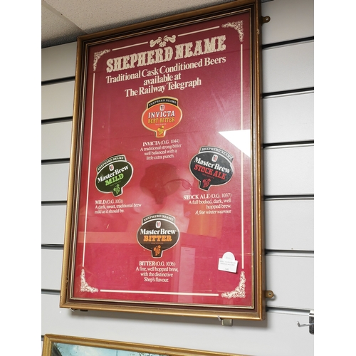 541 - Framed 1970'S Shepherd And Neame Advertising Picture