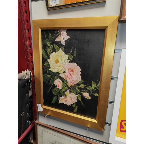 102 - Framed Oil On Board Of Roses