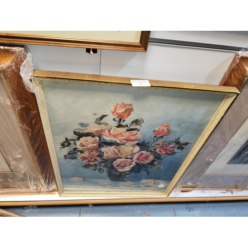 108 - Framed Watercolour Of Flowers By D E Harrison