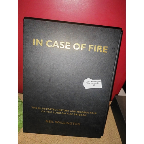 16 - Book In Case Of A Fire Illustrating The History Of The London Fire Brigade Hard Back With Hard Sleev... 