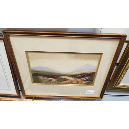 105 - Framed Watercolour Of Dartmoor Signed Verna Broquet Dated 1903