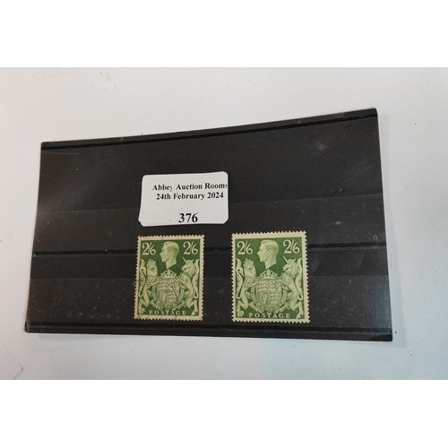 376 - 2 George V11 2/6 Stamps