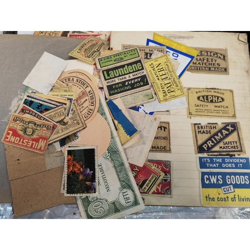 383 - Bag Of Stamps And Matchboxes