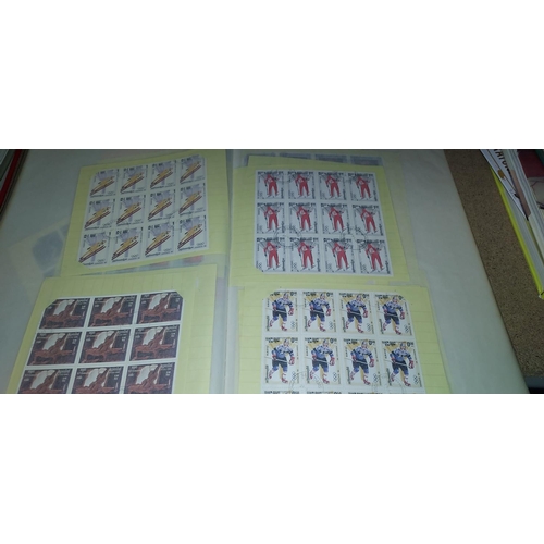 17 - Mint Stamp Stock Book Of 40 Blocks Of World Stamps