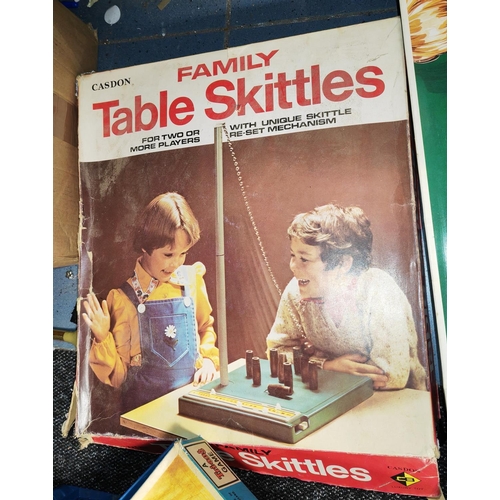 215 - Casdon Table Skittles, Ideal Trap Tennis, Triang Monaco Grand Prix Games