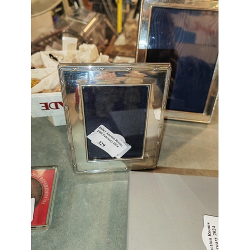 329 - 2 Silver Photo Frames