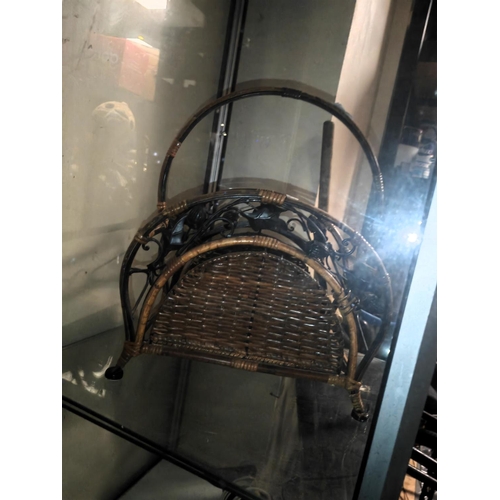 710 - Iron And Wicker Basket