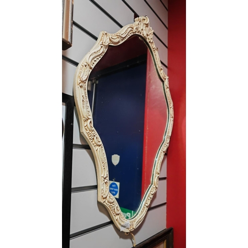 119 - White Framed Decorative Mirror