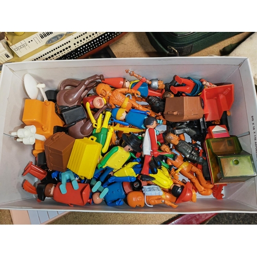 124 - Box Of Playmobile Toys