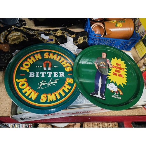 181 - 2 John Smiths Beer Drinks Tray'S