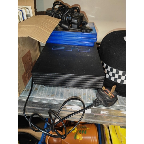 184 - Playstation 2 With One Controller And Cables Plus Some Games Including Nintendo Games