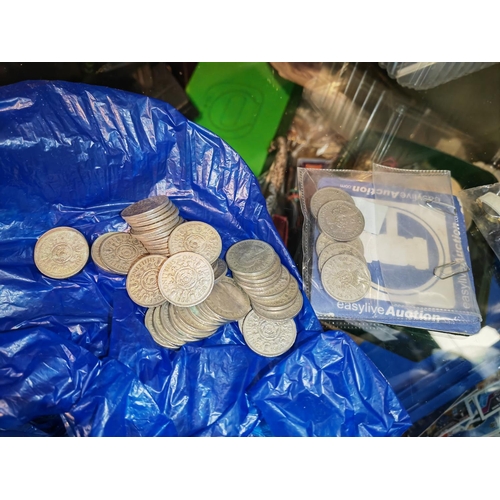 299 - Bag Of Florins 2/- Coins Etc