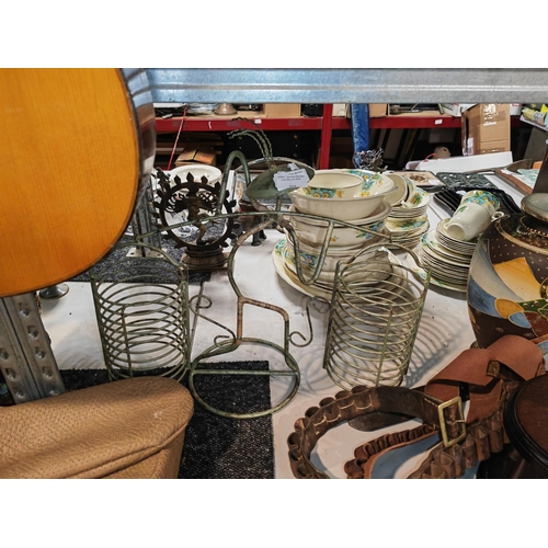 513 - Metal Cd Rack In Style Of Oriental Man Carrying Pots